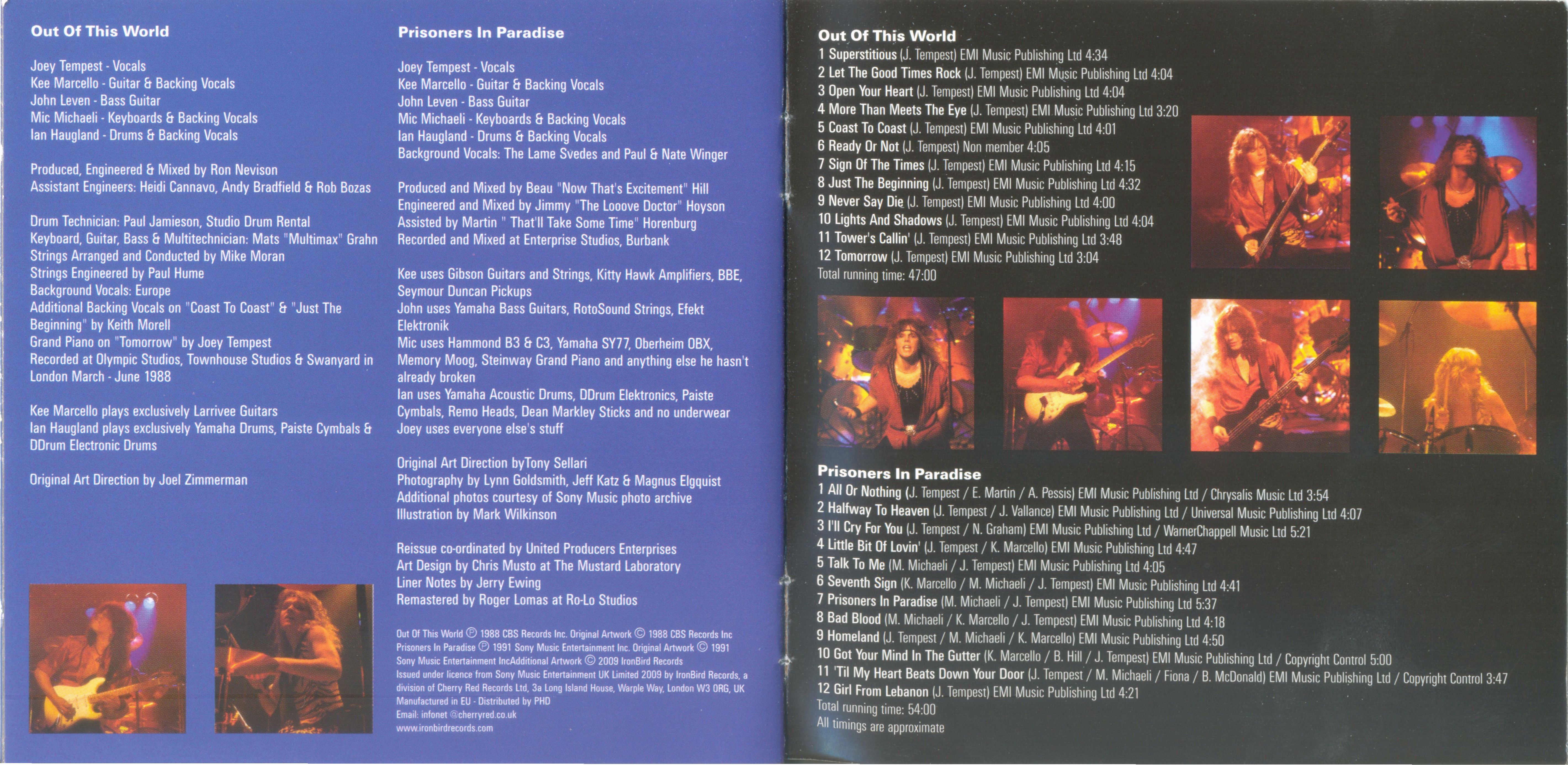 Europe  Out of This World & Prisoners in Paradise : Booklet 6